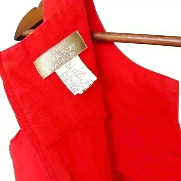 Linen Territory Ahead Red Sleeveless Dress - Picture 5 of 6
